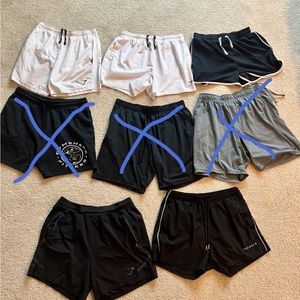 Men’s athletic shorts. Nike & Gymshark. Size Large. 5 in bundle for $90